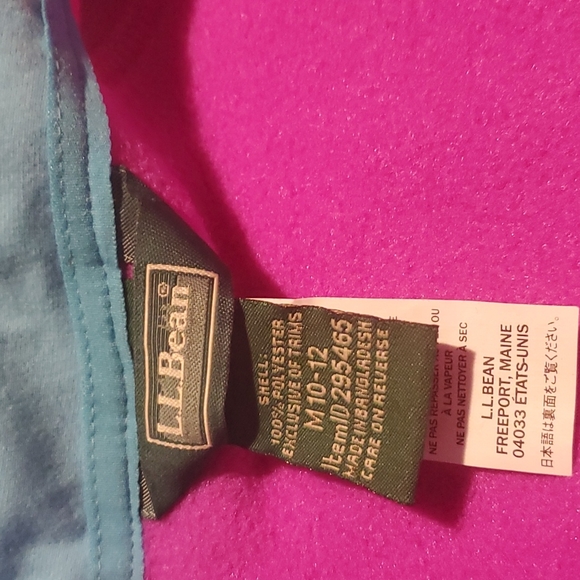 L L Bean | Girl's Double Up Outerwear System Fleece Zip-Up | M 10-12 - Picture 2 of 5